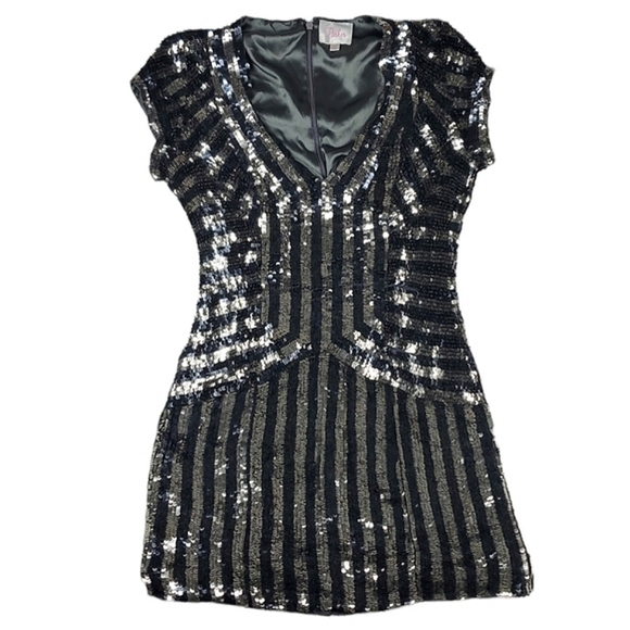 Parker Striped Sequin Mini Dress - Picture 3 of 8